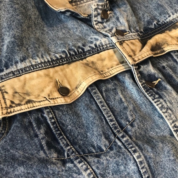 Dual Control 80s Jacket Denim with Leather Trim M - Picture 4 of 9